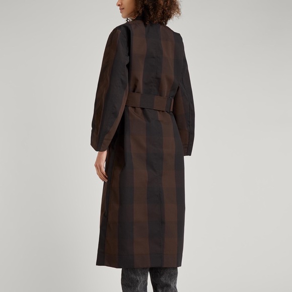 SOLD GANNI Checkered Trench Coat EU 38 - Picture 2 of 8